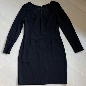 Elie Tahari Long Sleeve Sheath Black Dress